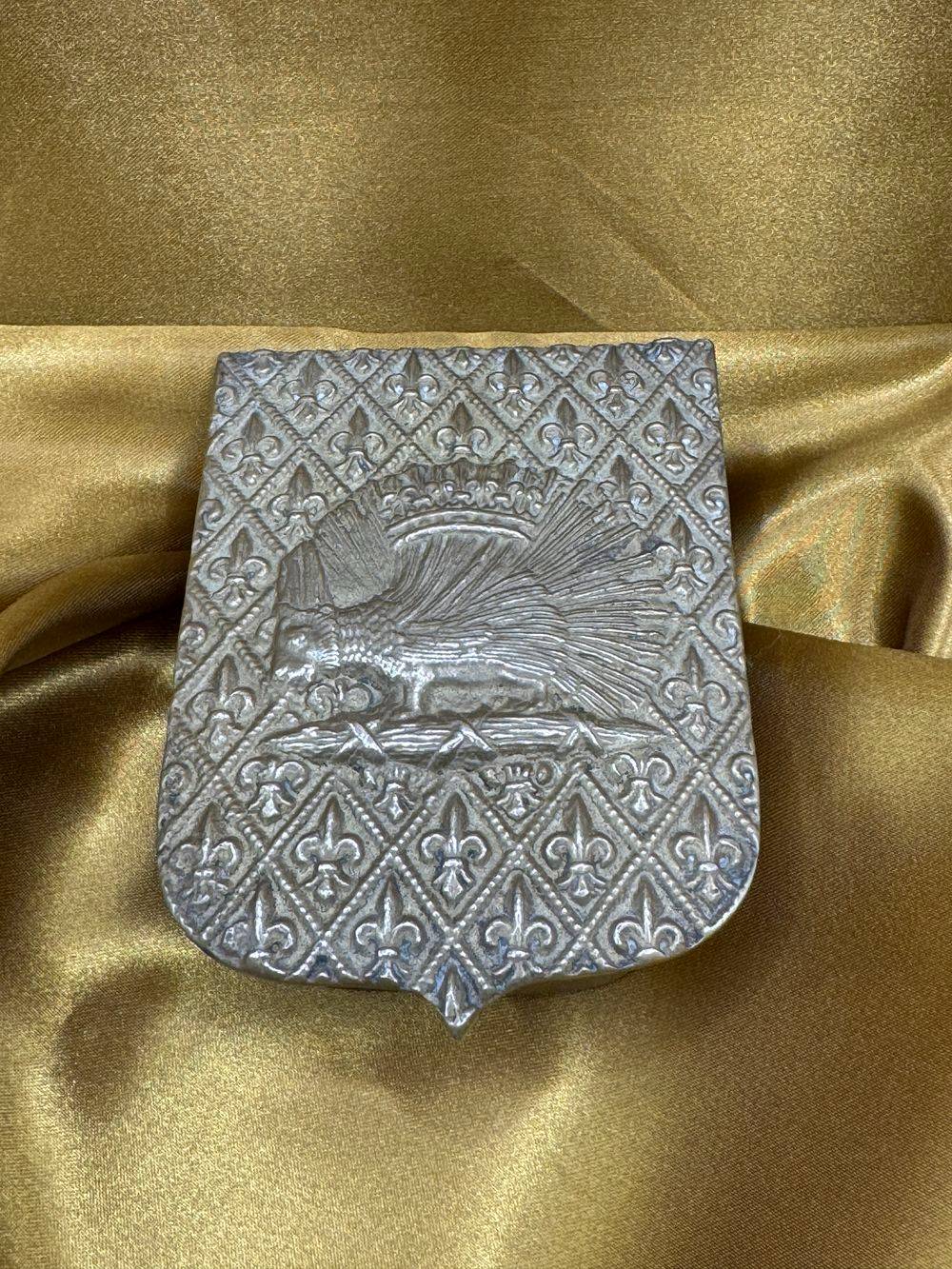 Max Le Verrier - Rare boite/coffret en bronze - Décor Fleurs de Lys & Porc-Epic - Ensemble signé - Collection - Décoration – Image 4