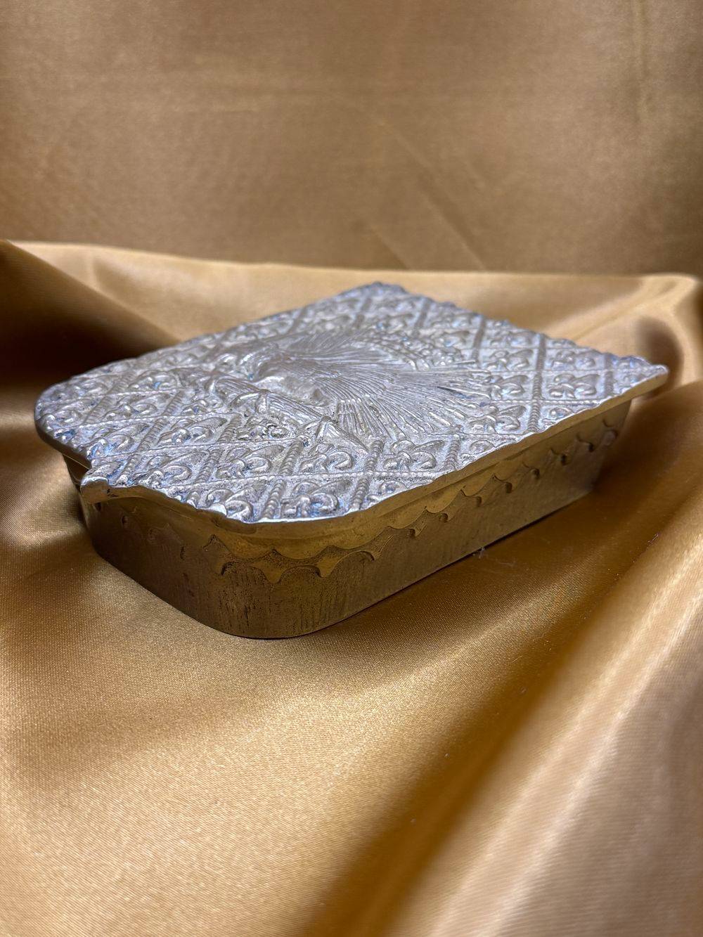 Max Le Verrier - Rare boite/coffret en bronze - Décor Fleurs de Lys & Porc-Epic - Ensemble signé - Collection - Décoration – Image 5