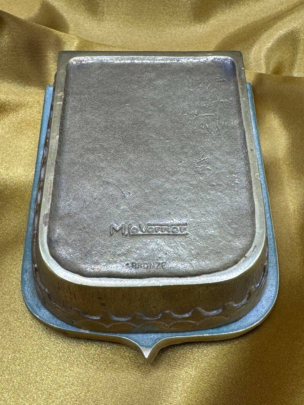 Max Le Verrier - Rare boite/coffret en bronze - Décor Fleurs de Lys & Porc-Epic - Ensemble signé - Collection - Décoration – Image 10