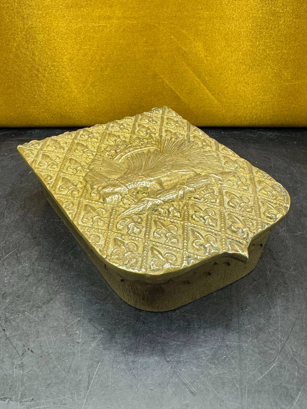 Max Le Verrier - Rare boite/coffret en bronze - Décor Fleurs de Lys & Porc-Epic - Ensemble signé - Collection - Décoration – Image 2