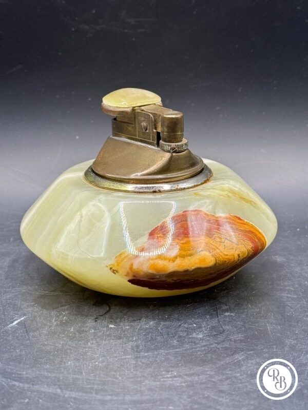 briquet de table en marbre onyx vintage années 70's