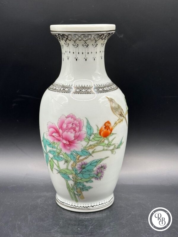 VASE CHINE DECOR FLORAL XXE CACHET ROUGE M1239