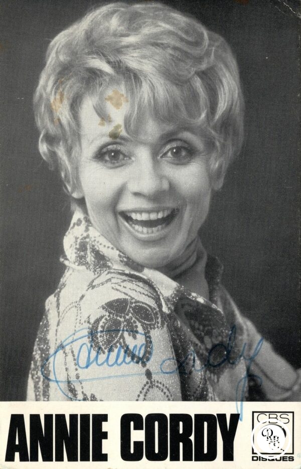 Autographe Annie Cordy 10x16