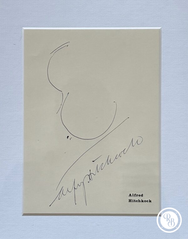 Autoportrait autographe dessin Alfred Hitchcock