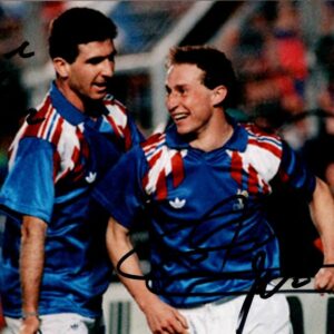 Autographe Eric Cantonna et Jean-Pierre Papin 10x15