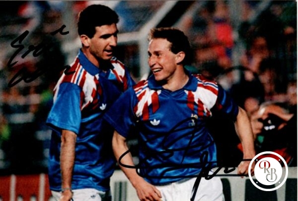 Autographe Eric Cantonna et Jean-Pierre Papin 10x15