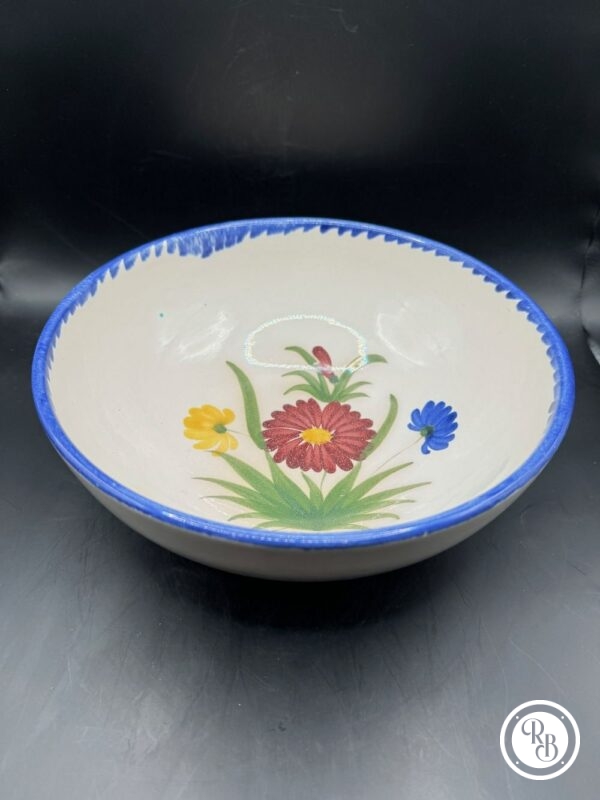 Rare Plat au décor floral et champêtre de la Faïencerie de Saint Clément - Peint à la main vers 1970 - Décoration - Image 2