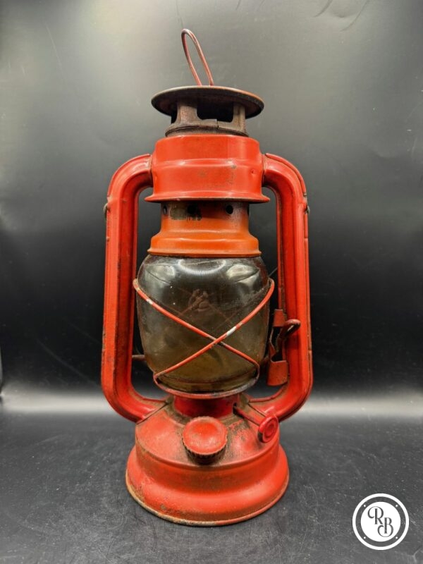 Ancienne lampe tempête - Rouge - Vintage - Déco chalet montagne - Années 60 -