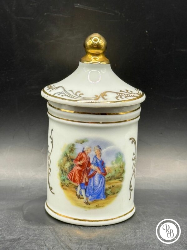 Petit pot couvert en Porcelaine de Limoges - RL - Royal Limoges - peint à la main et dorure - Image 4