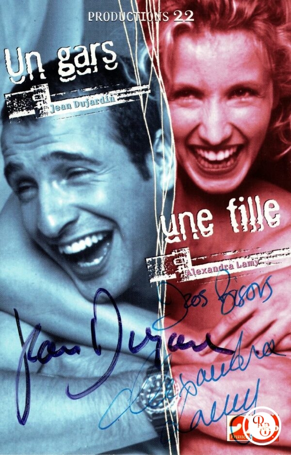 Autographe Jean Dujardin et Alexandra Lamy 10x15