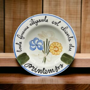 RETRO_BROC_Cendrier_Faience_Assiette_Printemps