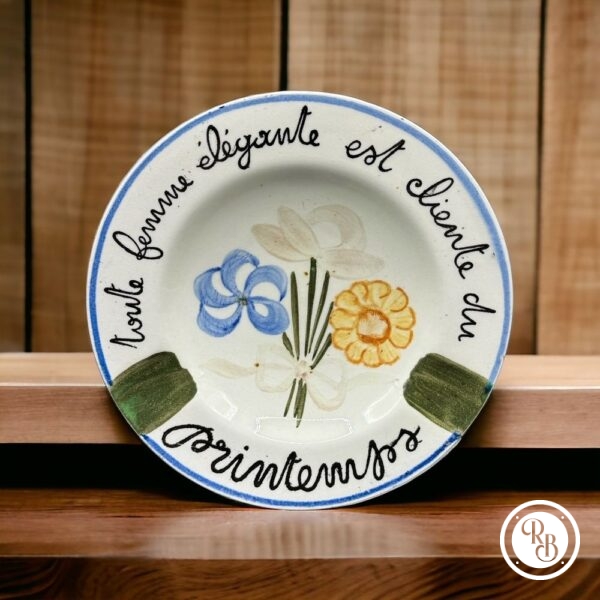 RETRO_BROC_Cendrier_Faience_Assiette_Printemps