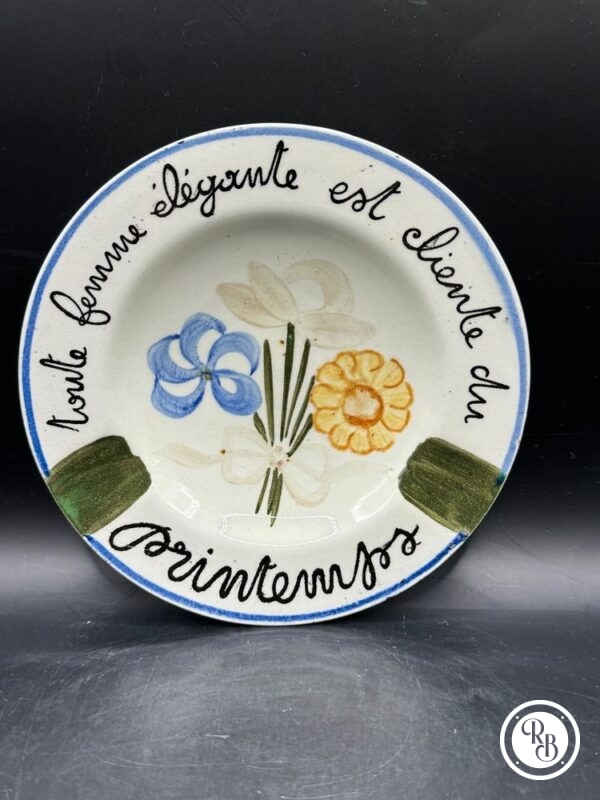 RETRO_BROC_Cendrier_Faience_Assiette_Printemps