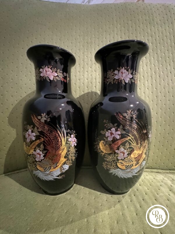 RETRO_BROC_Duo_paire_de_vase_chinois_noirs