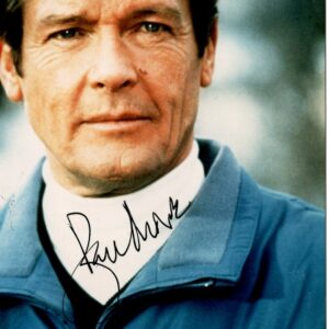 Autographe Roger Moore 9,5x14,5