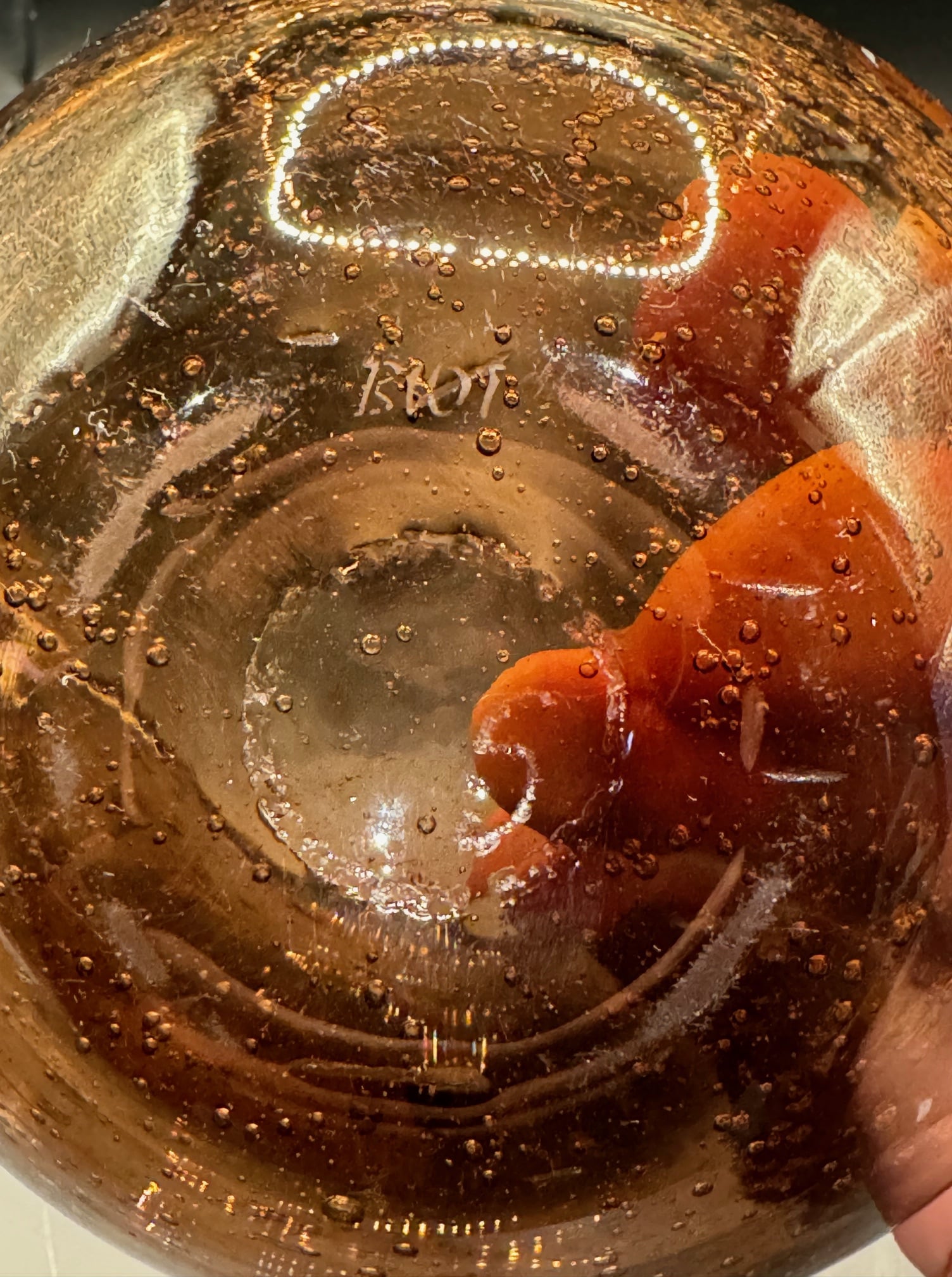 Retro_Broc_cendrier_vintage_verre_bulle_biot