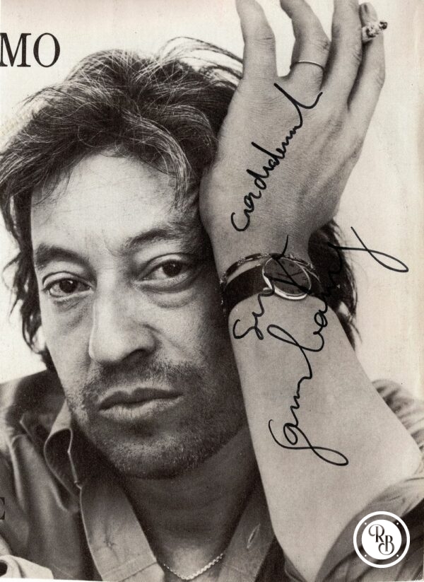 Autographe Serge Gainsbourg 10,5x16