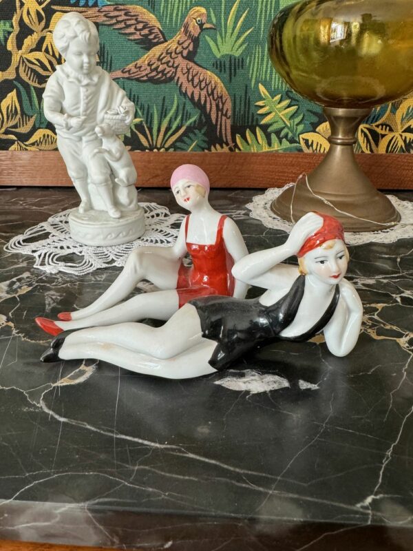 Joli duo de baigneuses en Porcelaine - Collection - Décoration - Image 2