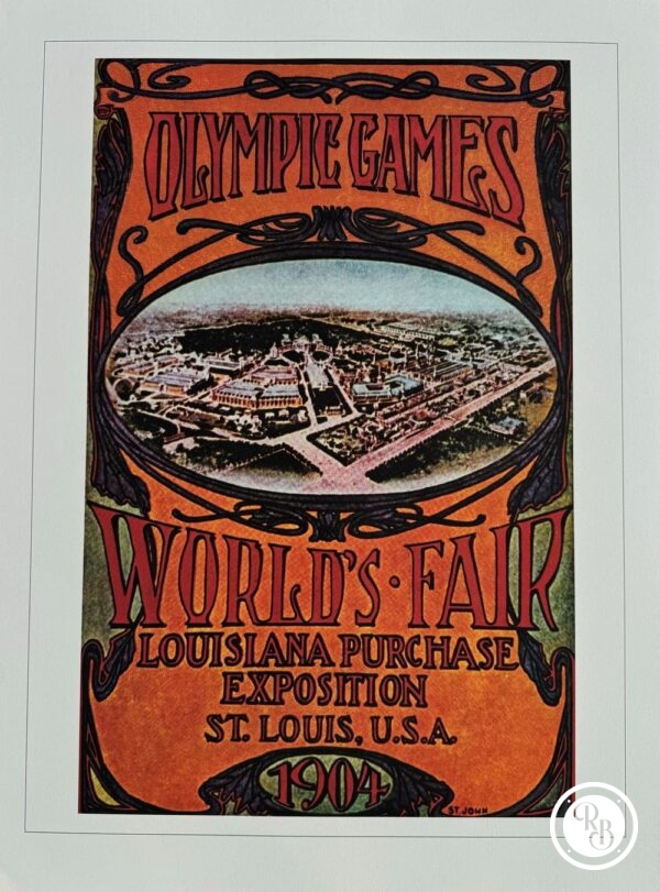 Affiche officielle historique des Jeux Olympiques du Centenaire - 1904 Jeux Olympiques de St Louis