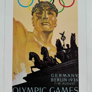 Affiche officielle historique des Jeux Olympiques du Centenaire - 1936 Jeux de Berlin - XIème Olympiade
