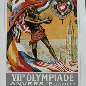 Affiche officielle historique des Jeux Olympiques du Centenaire - 1920 Jeux d'Anvers - Belgique