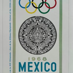 Affiche officielle historique des Jeux Olympiques du Centenaire - 1968 Jeux de Mexico - XIXème Olympiade 