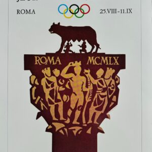 Affiche officielle historique des Jeux Olympiques du Centenaire - 1960 Jeux de Rome - XVIIème Olympiade 