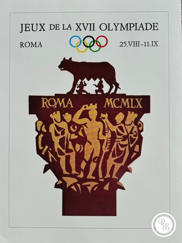 Affiche officielle historique des Jeux Olympiques du Centenaire - 1960 Jeux de Rome - XVIIème Olympiade 