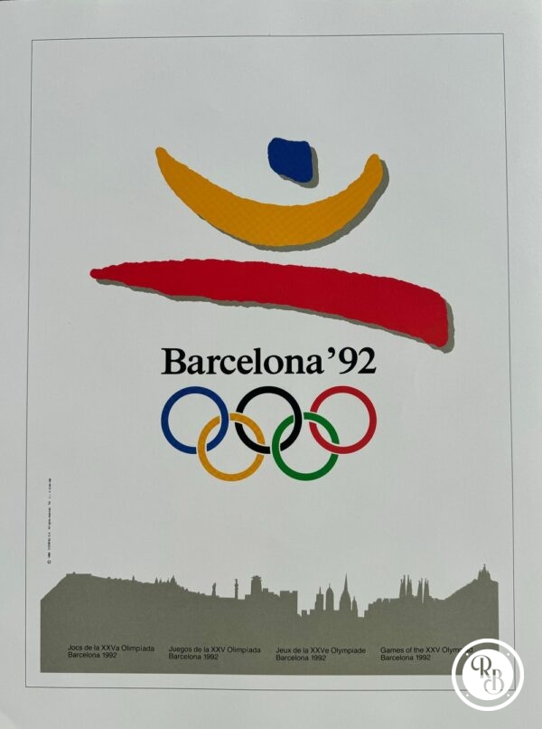 Affiche officielle historique des Jeux Olympiques du Centenaire - 1992 Jeux de Barcelone - XXVème Olympiade