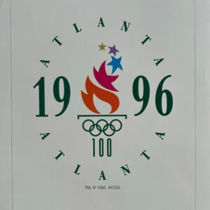 Affiche officielle historique des Jeux Olympiques du Centenaire - 1996 Jeux d'Atlanta - XXVIème Olympiade