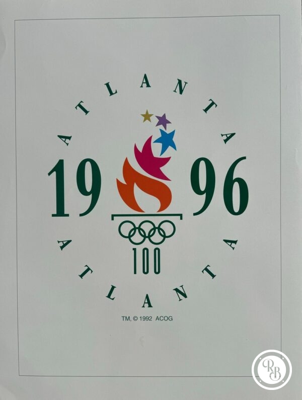 Affiche officielle historique des Jeux Olympiques du Centenaire - 1996 Jeux d'Atlanta - XXVIème Olympiade