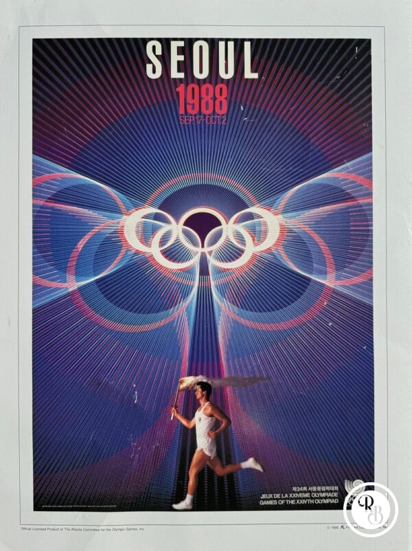 Affiche officielle historique des Jeux Olympiques du Centenaire - 1988 Jeux de Séoul - XXIVème Olympiade
