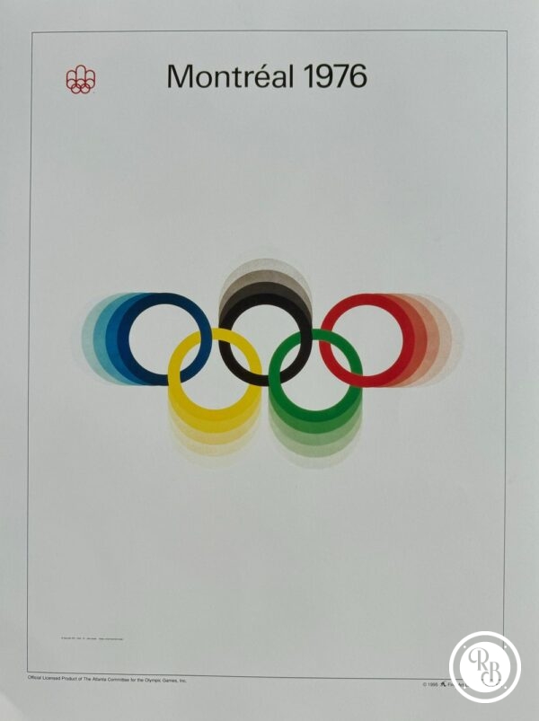Affiche officielle historique des Jeux Olympiques du Centenaire - 1976 Jeux de Montréal - XXIème Olympiade 
