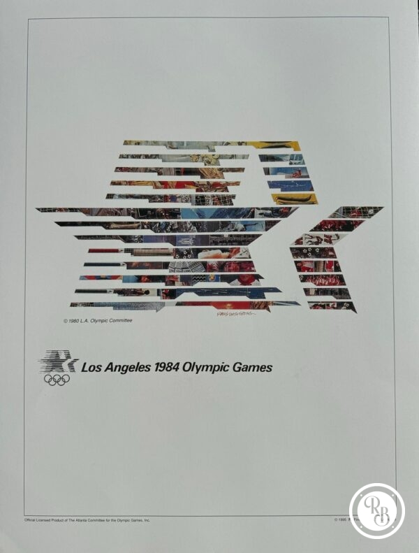 Affiche officielle historique des Jeux Olympiques du Centenaire - 1984 Jeux de Los Angeles - XXIIIème Olympiade 