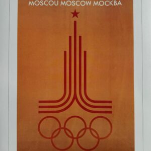 Affiche officielle historique des Jeux Olympiques du Centenaire - 1980 Jeux de Moscou - XXIIème Olympiade 