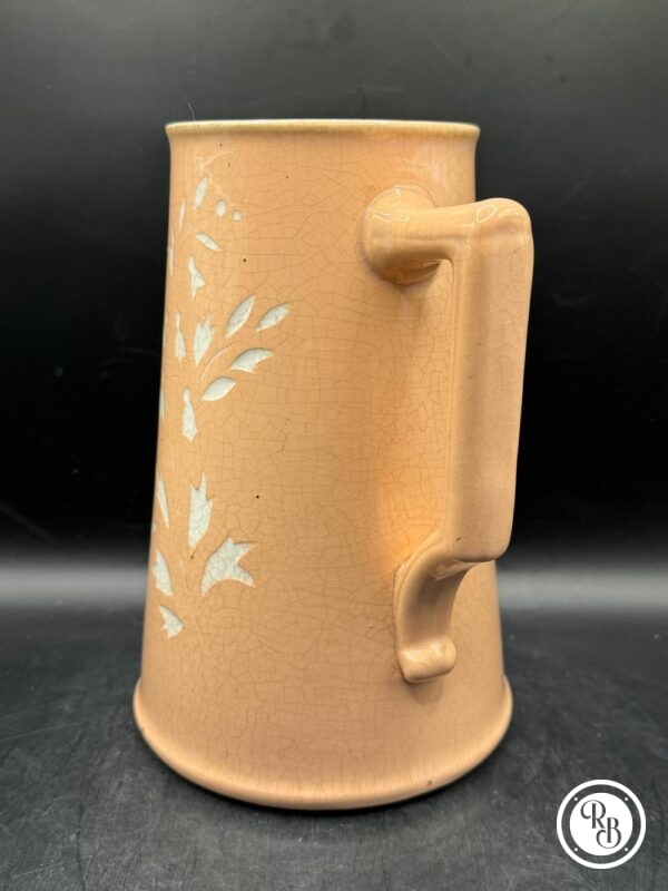 Rare ancien Pichet/broc en faïence rose pastel ajouré - Estampillé Sarreguemines & Digoin - Vers 1900 - Décoration - Image 3