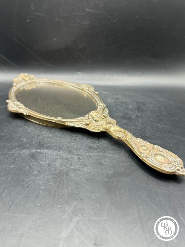 Ancien Miroir /face à main de coiffeuse en bronze massif - Style Baroque - Collection - Décoration - Image 3