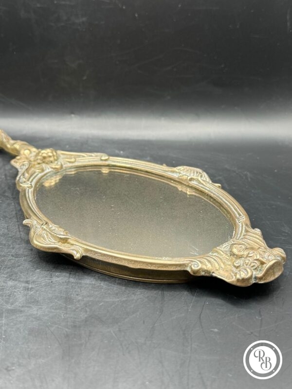 Ancien Miroir /face à main de coiffeuse en bronze massif - Style Baroque - Collection - Décoration - Image 6
