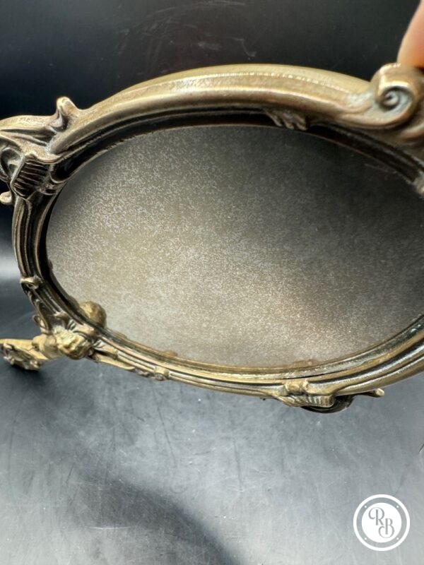 Ancien Miroir /face à main de coiffeuse en bronze massif - Style Baroque - Collection - Décoration - Image 7