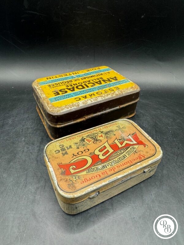 Lot de deux petites Boites Anciennes en métal - Anacidase et Mbc - Collection - Médicaments - Image 7