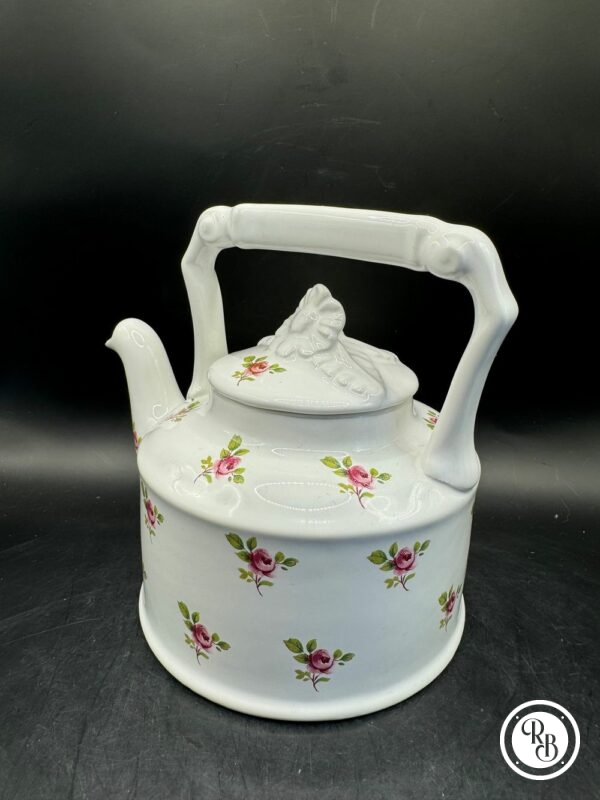 Théière Arthur Wood en porcelaine blanche avec de belles roses décoratives - Fabriquée en Angleterre - Image 2