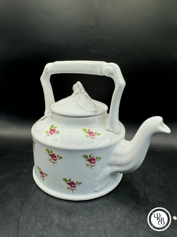 Théière Arthur Wood en porcelaine blanche avec de belles roses décoratives - Fabriquée en Angleterre - Image 4