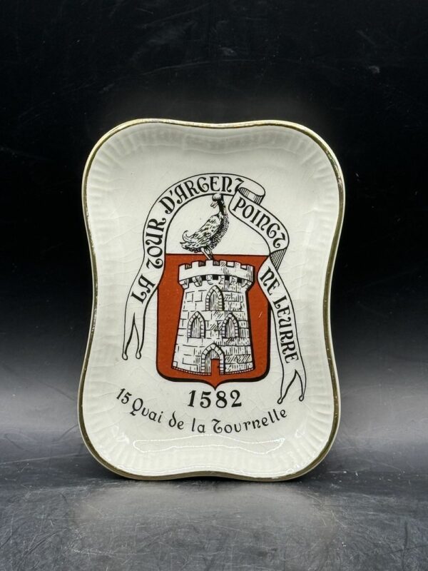 Cendrier/Vide poche du restaurant étoilé "La Tour d'Argent" à Paris - En Porcelaine peinte à la main - De la maison Longchamps - Collection - Image 2