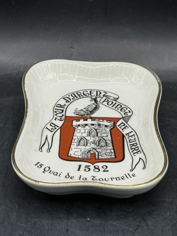 Cendrier/Vide poche du restaurant étoilé "La Tour d'Argent" à Paris - En Porcelaine peinte à la main - De la maison Longchamps - Collection - Image 3