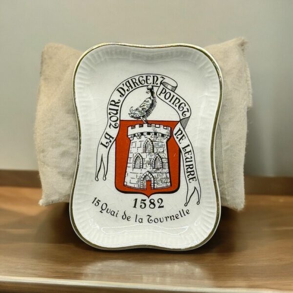 Cendrier/Vide poche du restaurant étoilé "La Tour d'Argent" à Paris - En Porcelaine peinte à la main - De la maison Longchamps - Collection