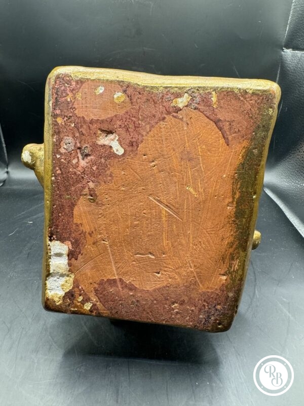 Ancien Buste sculpture en plâtre et peint à la main - Jeune fille au livre - marron doré - Déco – Image 7