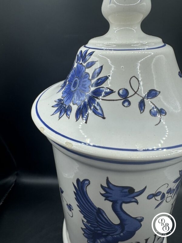 Ancien grand pot à Pharmacie - pot d'Apothicaire en faïence - Extrait Ruscus.AC - St Clément - Collection - Image 4