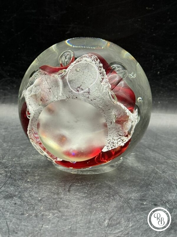 Sulfure (Presse papier en verre) - De couleurs Rouge et blanche - Déco - Collection - Diamètre 7 cm - Image 6