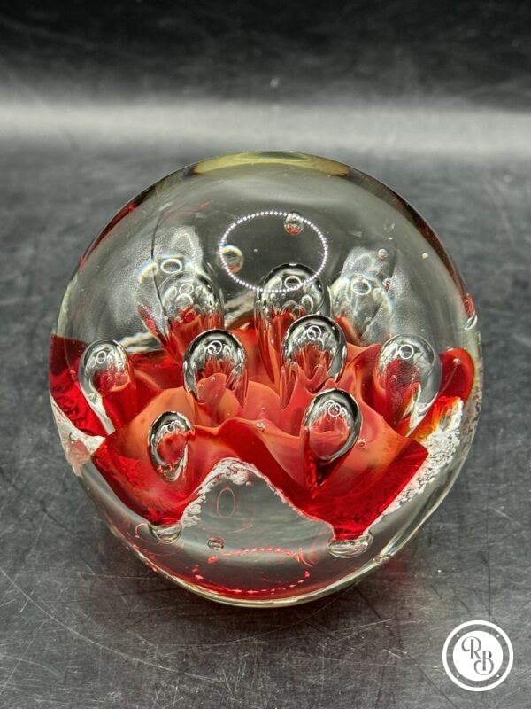 Sulfure (Presse papier en verre) - De couleurs Rouge et blanche - Déco - Collection - Diamètre 7 cm - Image 7
