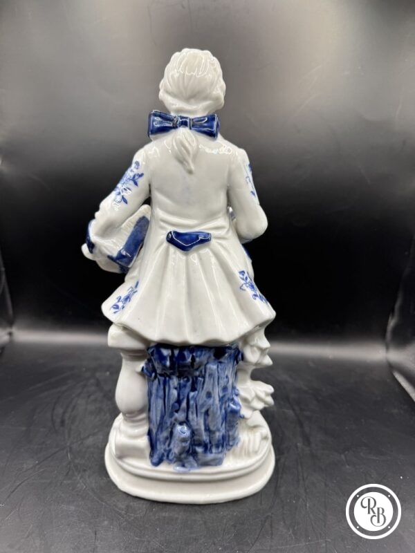 Rare et ancienne statuette/Figurine en porcelaine blanche et bleue - Italie - Capodimente - Collection - Décoration – Image 3